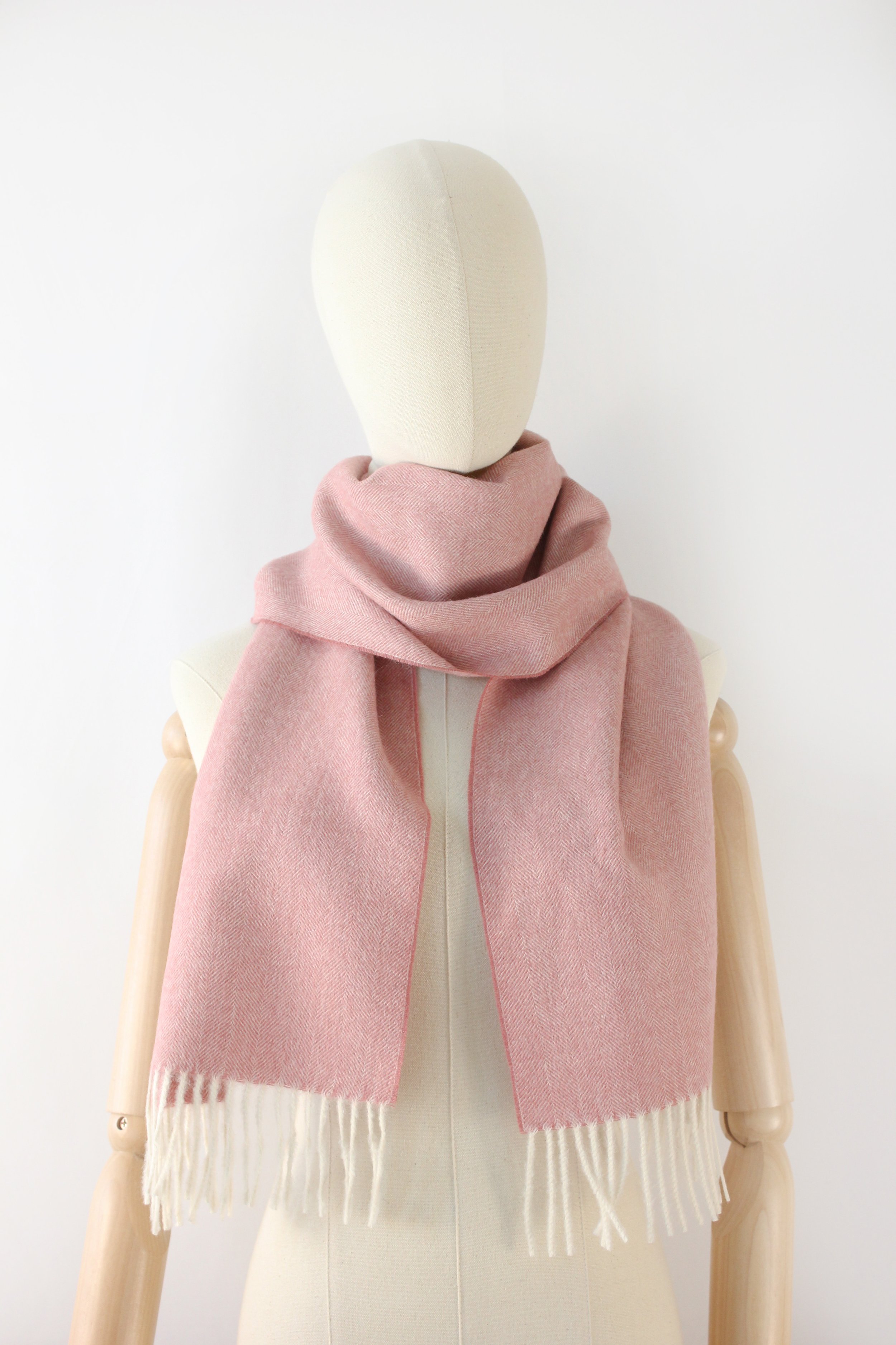 Herringbone Pattern Cashmere Feel Scarf Soft & Warm Winter